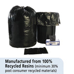 Total Recycled Content Plastic Trash Bags, 60 gal, 1.5 mil, 36" x 58", Brown/Black, 100/Carton