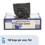 Total Recycled Content Plastic Trash Bags, 60 gal, 1.5 mil, 36" x 58", Brown/Black, 100/Carton