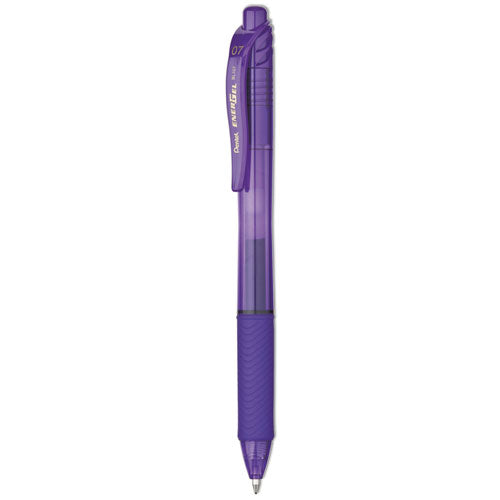 EnerGel-X Gel Pen, Retractable, Medium 0.7 mm, Violet Ink, Translucent Violet/Violet Barrel, Dozen