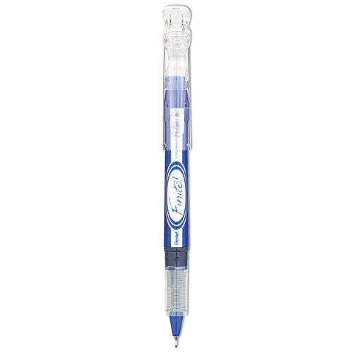 Finito! Porous Point Pen, Stick, Extra-Fine 0.4 mm, Blue Ink, Blue/Silver/Clear Barrel