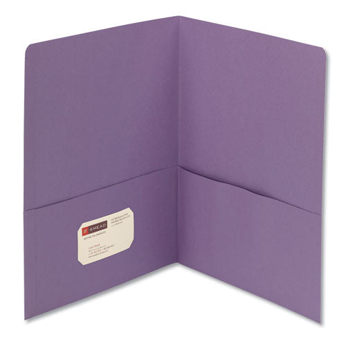 Two-Pocket Folder, Textured Paper, 100-Sheet Capacity, 11 x 8.5, Lavender, 25/Box