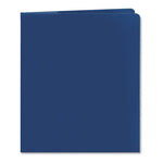 Lockit Two-Pocket Folder, Textured Paper, 100-Sheet Capacity, 11 x 8.5, Dark Blue, 25/Box