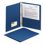 2-Pocket Folder with Tang Fastener, 0.5" Capacity, 11 x 8.5, Dark Blue, 25/Box