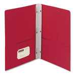 2-Pocket Folder withTang Fastener, Letter, 1/2" Cap, Red, 25/Box