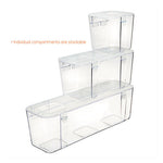 Stackable Caddy Organizer, Large, Plastic, 13.24 x 4 x 4.38, White