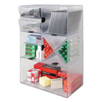 Stackable Cube Organizer, 2 Compartments, 2 Drawers, Plastic, 6 x 7.2 x 6, Clear