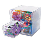 Stackable Cube Organizer, 4 Compartments, 4 Drawers, Plastic, 6 x 7.2 x 6, Clear