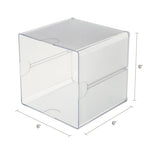 Stackable Cube Organizer, 1 Compartment, 6 x 6 x 6, Plastic, Clear