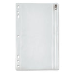 Zippered Ring Binder Pocket, 6 x 9.5, Clear