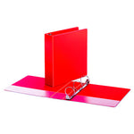 Economy Non-View Round Ring Binder, 3 Rings, 2" Capacity, 11 x 8.5, Red