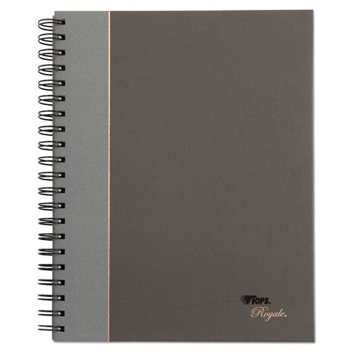 Royale Wirebound Business Notebooks, 1-Subject, Medium/College Rule, Black/Gray Cover, (96) 10.5 x 8 Sheets