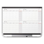 Prestige 2 Magnetic Total Erase Four-Month Calendar, 36 x 24, White Surface, Graphite Fiberboard/Plastic Frame