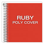 Color Notebooks, 1-Subject, Narrow Rule, Ruby Red Cover, (100) 8.5 x 5.5 White Sheets