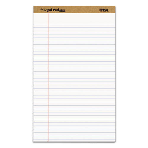 "The Legal Pad" Plus Ruled Perforated Pads with 40 pt. Back, Wide/Legal Rule, 50 White 8.5 x 14 Sheets, Dozen