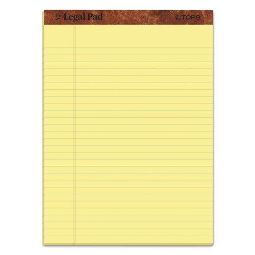 "The Legal Pad" Ruled Perforated Pads, Wide/Legal Rule, 50 Canary-Yellow 8.5 x 11 Sheets, 3/Pack