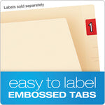 Manila End Tab Expanding Fastener Folders, 2-Ply Tabs, 0.75" Expansion, 1 Fastener, Letter Size, Manila Exterior, 50/Box