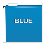 SureHook Hanging Folders, Legal Size, 1/5-Cut Tabs, Blue, 20/Box