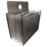 Sliding Cover Expanding File, 4" Expansion, 13 Sections, Cord/Hook Closure, 1/6-Cut Tabs, Letter Size, Black