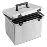 Portable File Boxes, Letter Files, 13.88" x 14" x 11.13", Granite