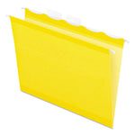 Ready-Tab Colored Reinforced Hanging Folders, Letter Size, 1/5-Cut Tabs, Yellow, 25/Box