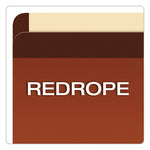 Premium Reinforced Expanding File Pockets, 5.25" Expansion, Letter Size, Red Fiber, 5/Box