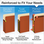 Premium Reinforced Expanding File Pockets, 5.25" Expansion, Letter Size, Red Fiber, 5/Box