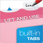 Ready-Tab Colored Reinforced Hanging Folders, Letter Size, 1/5-Cut Tabs, Pink, 20/Box