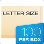 Manila Laminated Spine Shelf File Folders, Straight Tabs, Letter Size, Manila, 100/Box