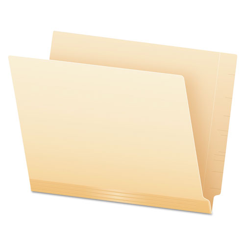 Manila Laminated Spine Shelf File Folders, Straight Tabs, Letter Size, Manila, 50/Box