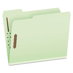 Heavy-Duty Pressboard Folders with Embossed Fasteners, 1/3-Cut Tabs, 3" Expansion, 2 Fasteners, Letter Size, Green, 25/Box