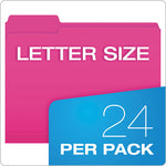 Glow File Folders, 1/3-Cut Tabs: Assorted, Letter Size, 0.75" Expansion, Assorted Colors, 24/Pack