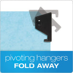 Hanging Classification Folders with Dividers, Legal Size, 2 Dividers, 2/5-Cut Exterior Tabs, Blue