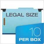 Hanging Classification Folders with Dividers, Legal Size, 2 Dividers, 2/5-Cut Exterior Tabs, Blue