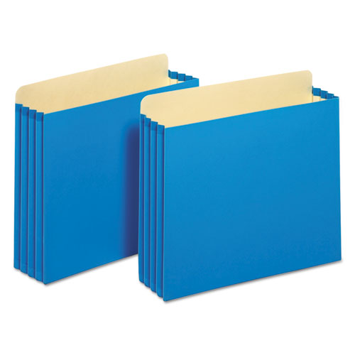 File Cabinet Pockets, 3.5" Expansion, Letter Size, Blue, 10/Box