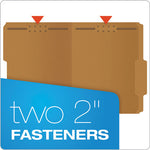 Kraft Fastener Folders, 2/5-Cut Tabs, 2 Fasteners, Letter Size, Kraft Exterior, 50/Box