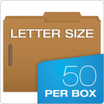 Kraft Fastener Folders, 2/5-Cut Tabs, 2 Fasteners, Letter Size, Kraft Exterior, 50/Box