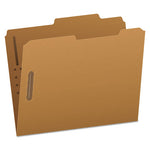 Kraft Fastener Folders, 2/5-Cut Tabs, 2 Fasteners, Letter Size, Kraft Exterior, 50/Box