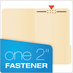 Manila Fastener Folders, 1/3-Cut Tabs, 1 Fastener, Legal Size, Manila Exterior, 50/Box