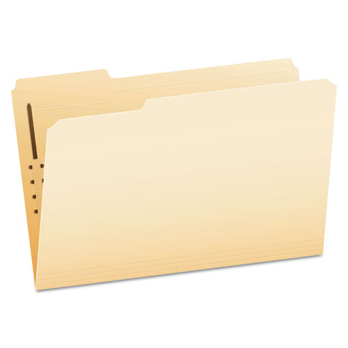 Manila Fastener Folders, 1/3-Cut Tabs, 1 Fastener, Legal Size, Manila Exterior, 50/Box