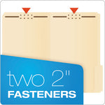 Manila Fastener Folders, 1/3-Cut Tabs, 2 Fasteners, Legal Size, Manila Exterior, 50/Box