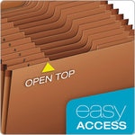 Heavy-Duty Open-Top Expanding Stadium File, 31 Sections, 1/3-Cut Tabs, Letter Size, Redrope