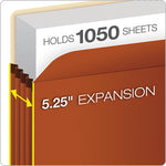 Standard Expanding File Pockets, 5.25" Expansion, Letter Size, Red Fiber, 10/Box