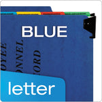 Hanging-Style Personnel Folders, 5 Dividers with 1/5-Cut Tabs, Letter Size, 1/3-Cut Exterior Tabs, Blue