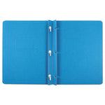 Title Panel and Border Front Report Cover, 3-Prong Fastener, Panel and Border Cover, 0.5" Cap, 8.5 x 11, Light Blue, 25/Box