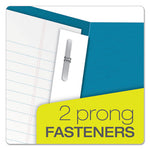 Twin-Pocket Folders with 3 Fasteners, 0.5" Capacity, 11 x 8.5, Light Blue, 25/Box