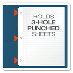 Twin-Pocket Folders with 3 Fasteners, 0.5" Capacity, 11 x 8.5, Blue, 25/Box