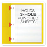 Twin-Pocket Folders with 3 Fasteners, 0.5" Capacity, 11 x 8.5, Yellow, 25/Box