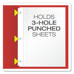 Twin-Pocket Folders with 3 Fasteners, 0.5" Capacity, 11 x 8.5, Red, 25/Box