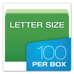 Colored File Folders, Straight Tabs, Letter Size, Green/Light Green, 100/Box