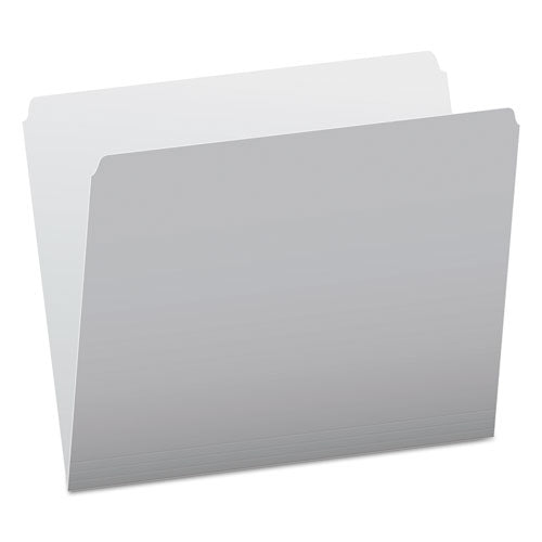 Colored File Folders, Straight Tabs, Letter Size, Gray/Light Gray, 100/Box